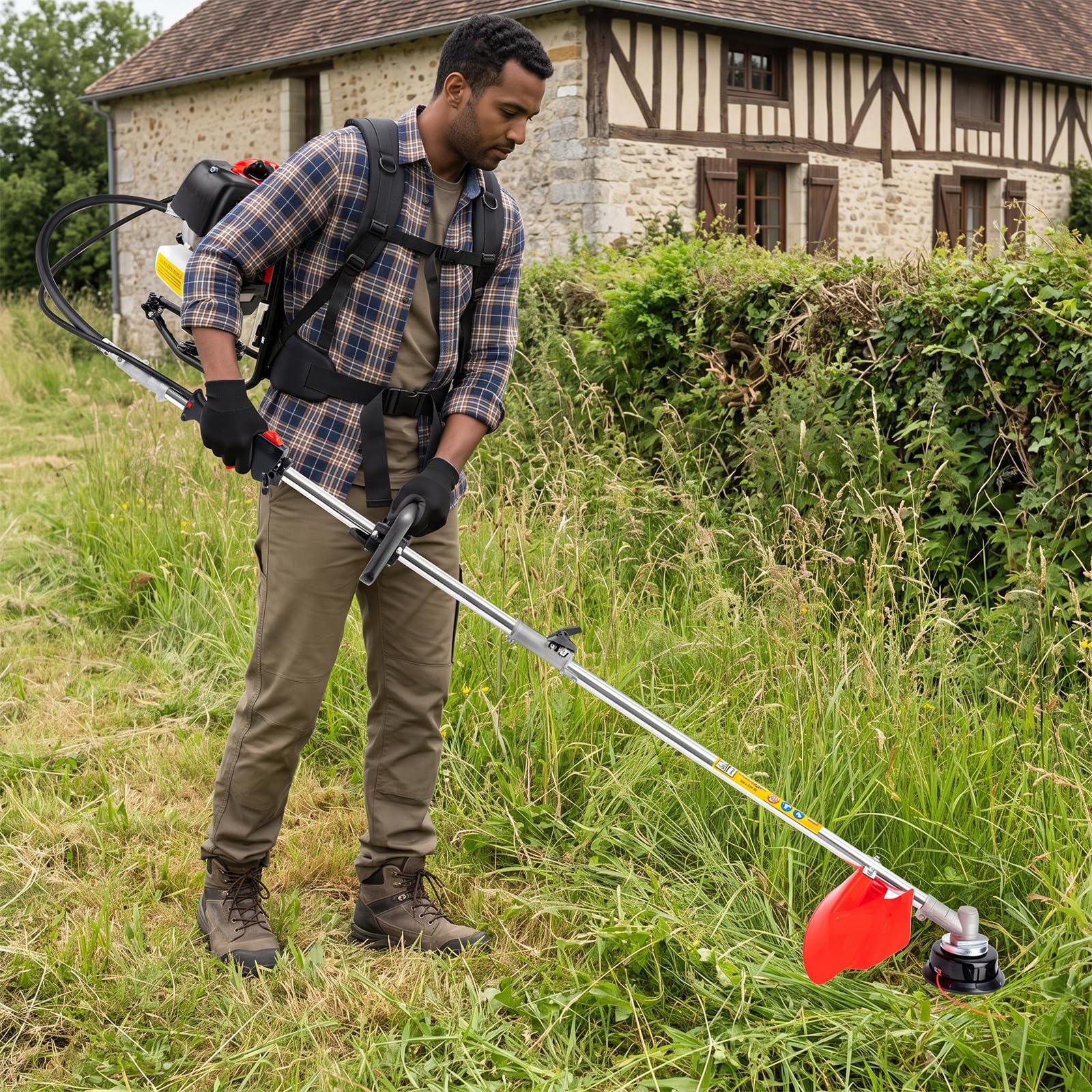 Débroussailleuse 52cc 4en1 Taille Haie Tronçonneuse Perche