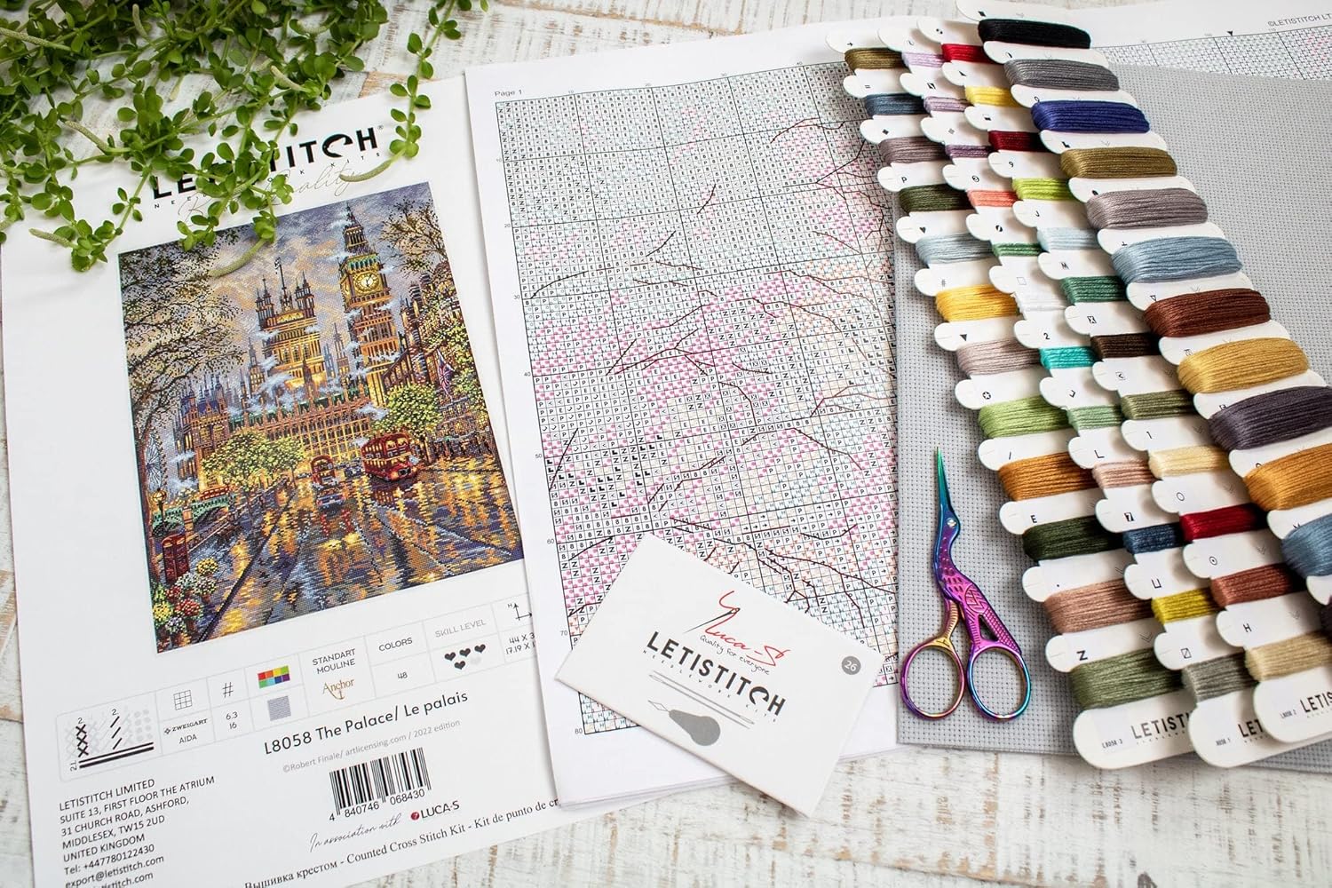 Wizardi Letistitch Counted Cross Stitch Kit on Canvas Aida with The Palace. Adorable Conception 12.99 * 17.32 inches L8058. Excellent for Art & Craft Amateurs