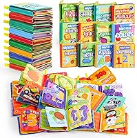 JOYIN 12 Pack Waterproof Bath Books for Babies - Soft Crinkle Cloth Books, Non-Toxic Sensory Toys, Newborn Toddler Tub Gifts