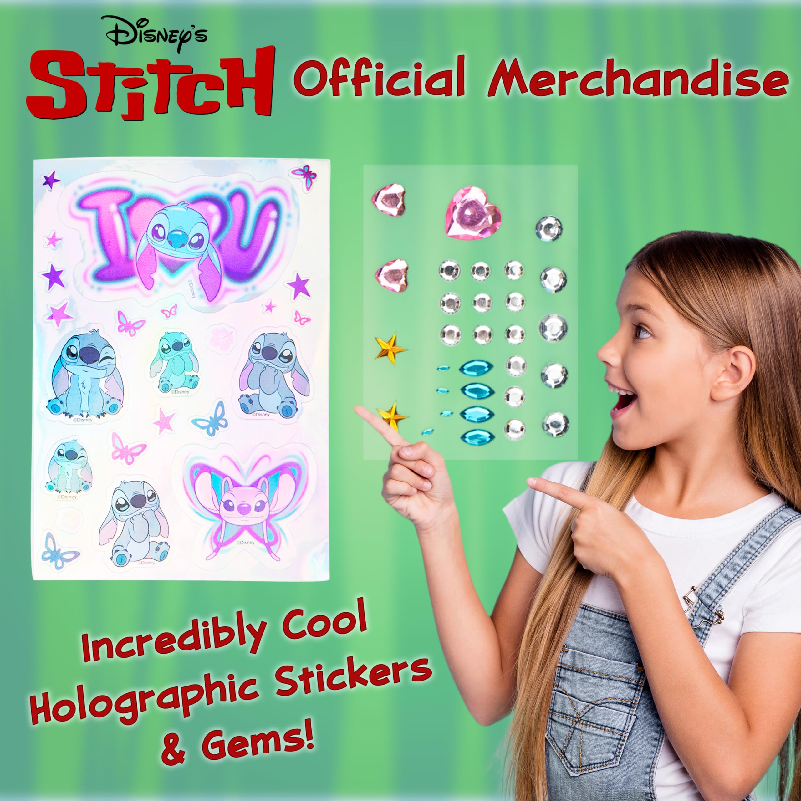 Disney Scrapbooking Kit con Diario Stitch Frozen Adesivi Decorativi Penna Timbri - Kit Lavoretti Creativi per Bambini Gadget Regalo Creativo (