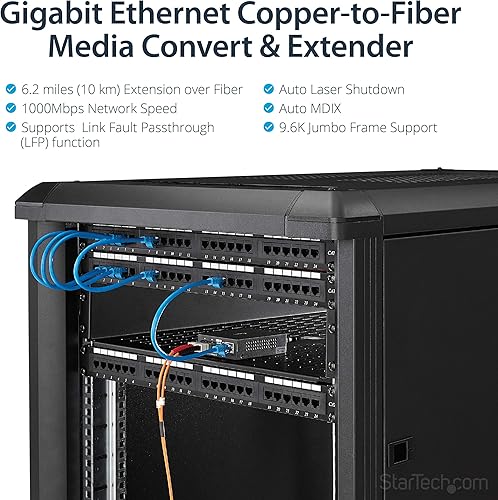 Miniatura 2 de StarTech.com Convertidor de medios de fibra SC monomodo (SM) para red 10100621.4 - 6.2 mi - Gigabit Ethernet - 1310nm - wnegociación automática