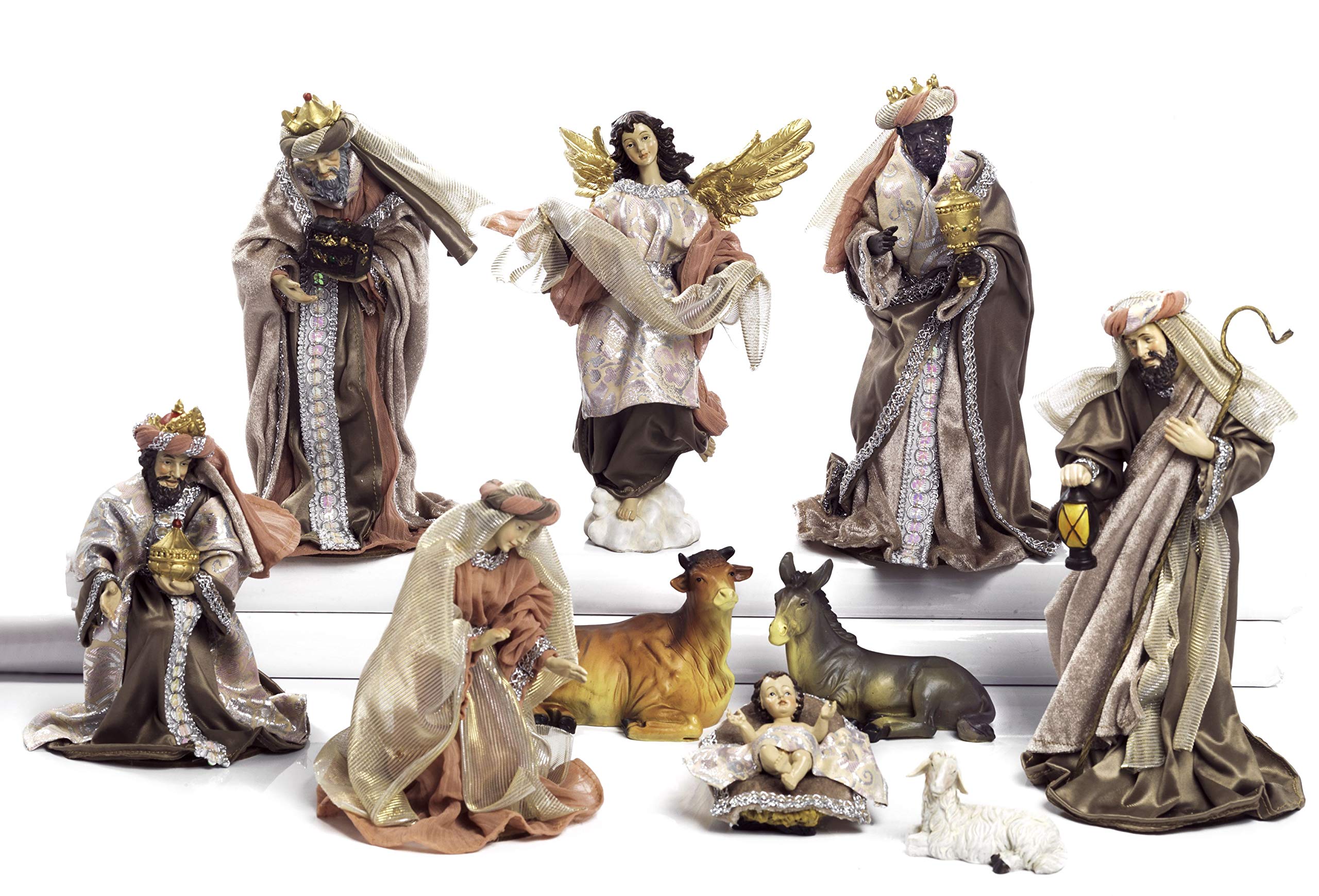 BP Idea Navidad Belén Natividad 10 figuras de resina y tela (33 cm)