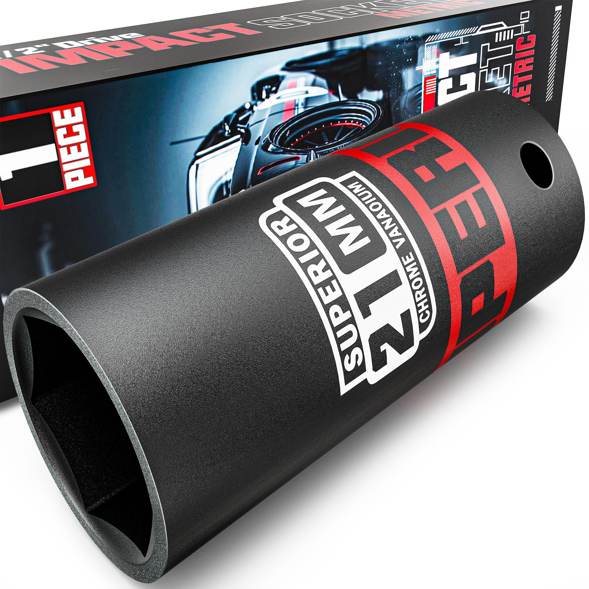 Aiourx 1/2" Drive Impact Socket, 21 mm Deep Socket, Metric, 6 Point, CR-V, for Automotive Maintaince, Mechanical Equipment Maintaince