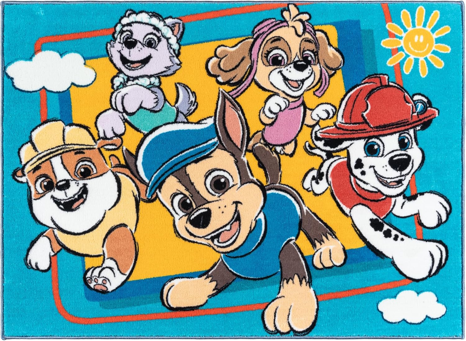 Gertmenian Nickelodeon Paw Patrol Town Tower Interactive Rug Includes 2x Cars feat. Chase and Marshall Suitable for Classroom, Nursery, Bedroom, or Play Area 40x54in Medium, 32500
