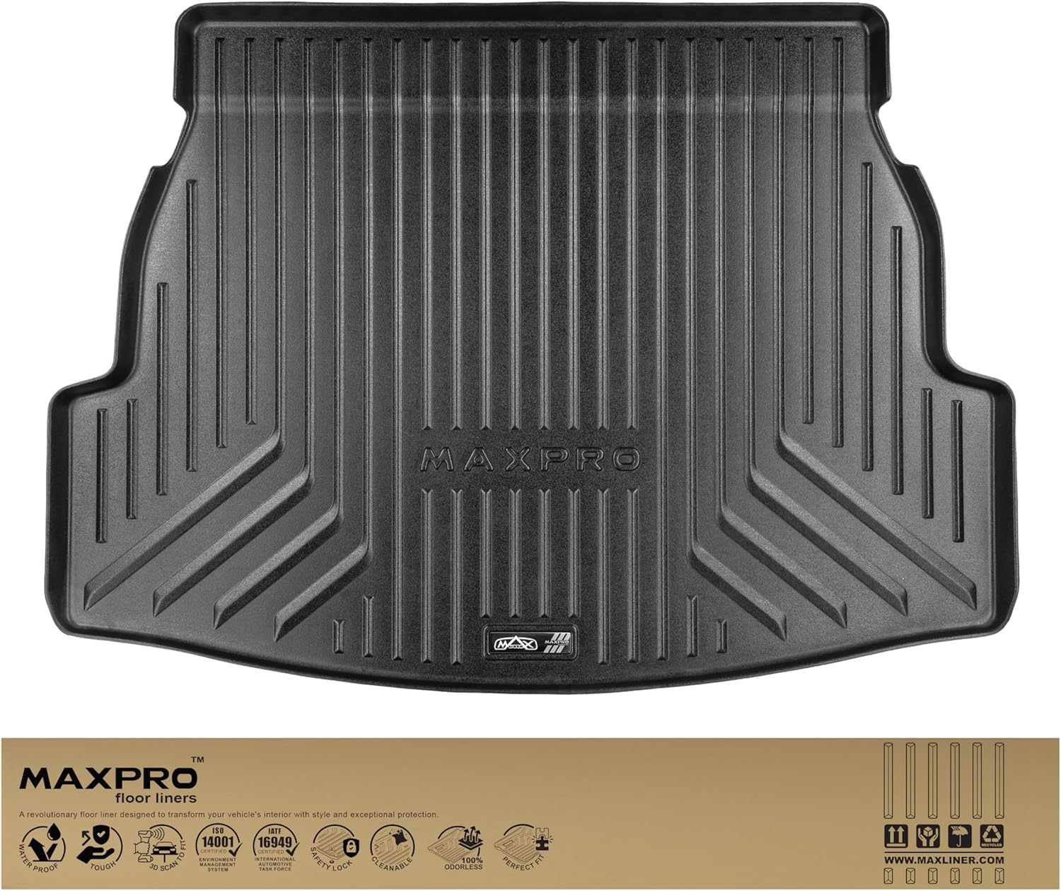 Premium MAXPRO Cargo Mat for Toyota RAV4 2019-2025 RAV4 Hybrid All Weather Mats for Cars Waterproof TPE Cargo Liner Rear Trunk Mat SUV Floor Mats Automotive Floor Mats & Cargo Liners RAV4 Accessories