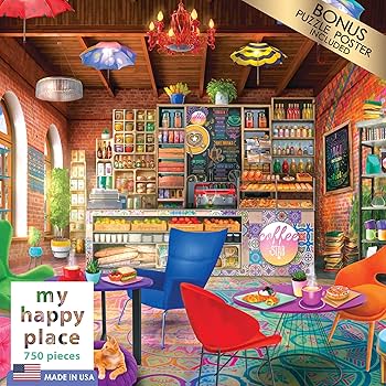 Amazon.com: RoseArt - My Happy Place - Boho Coffeshop - 750