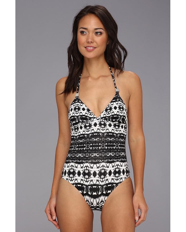 Badgley Mischka Maya Halter Maillot - Main View