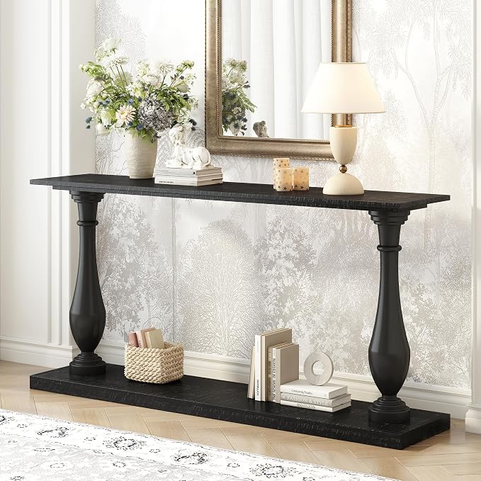 Amazon.com: Modern Vintage Wood Entryway Console Table 63’’ Long Narrow ...