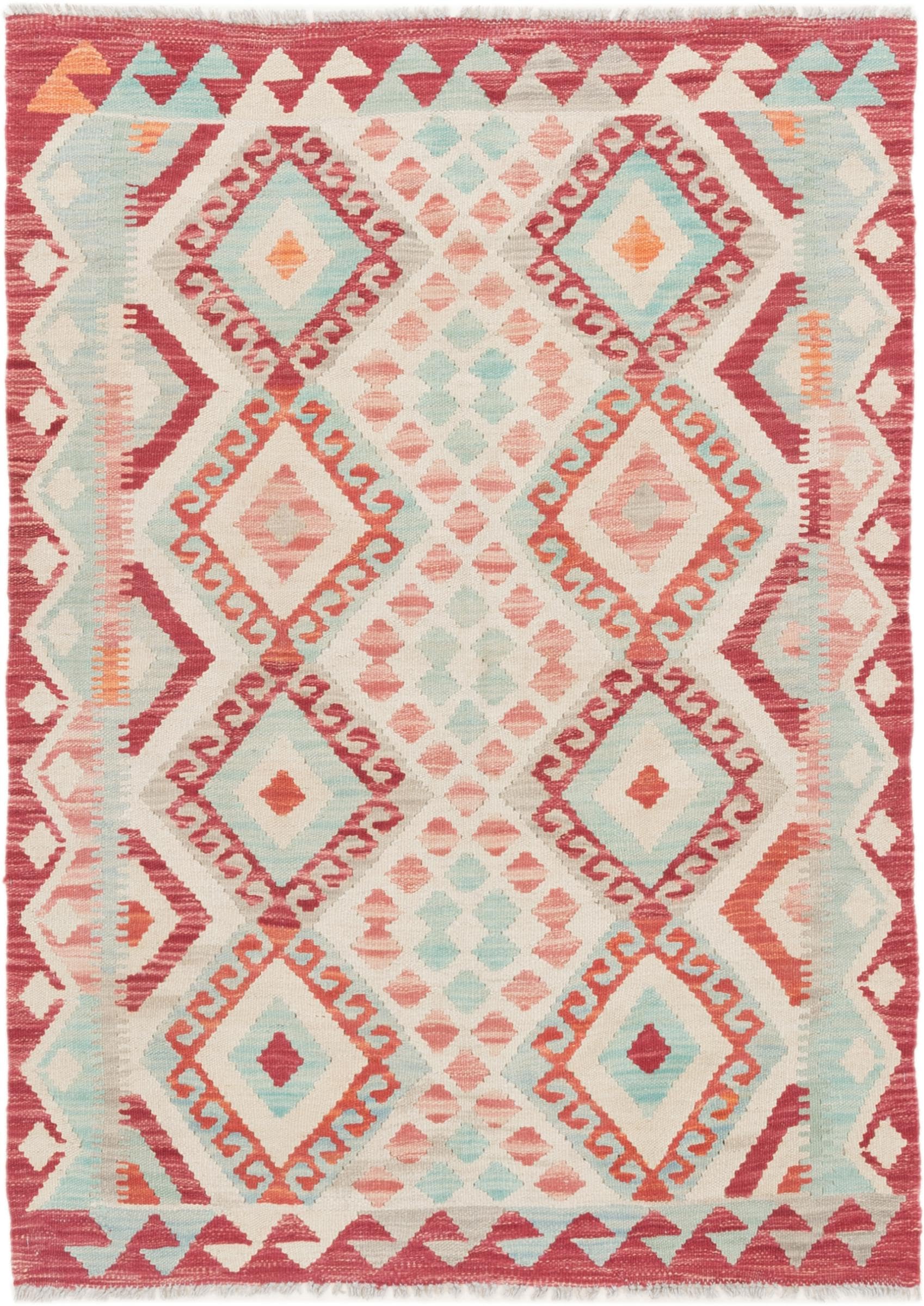 Tapis Kilim afghan en laine 103x142 cm pour réchauffer vos sols froids