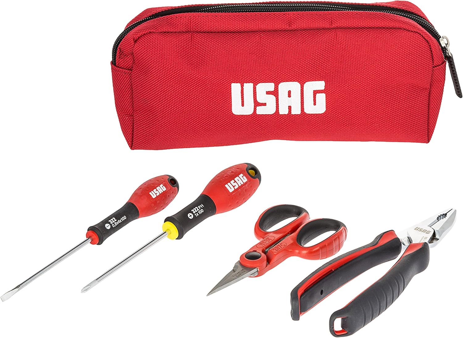 USAG u00070008 X Assortment Scissor Pliers and Screwdrivers (Pack of 4), Multi-Color, Set of 5