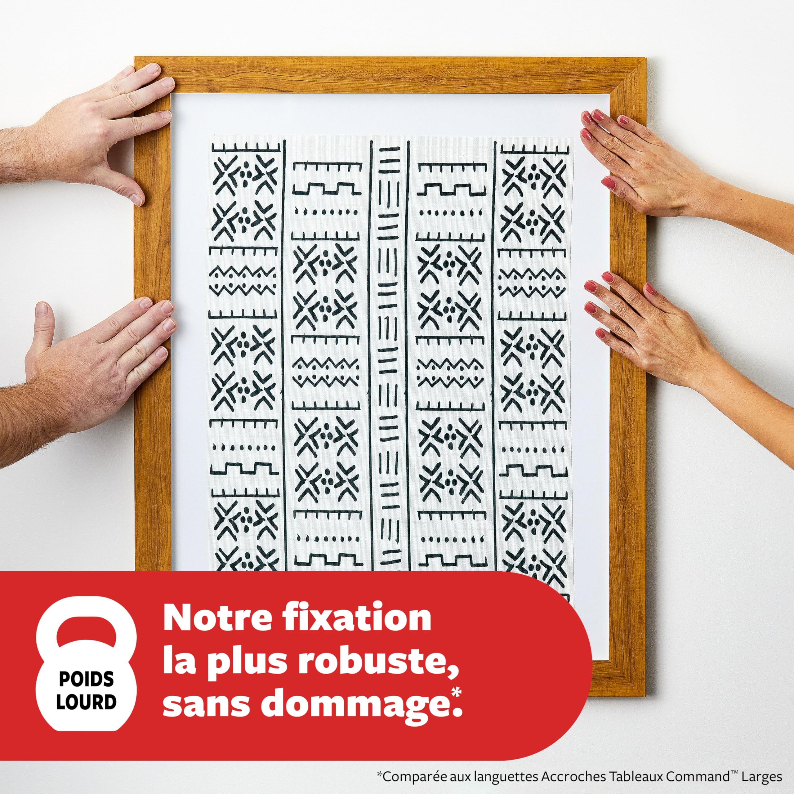 Command Languettes Accroches Tableaux Très Grandes 10 Paires Blanc 9 kg Sans Outils Fixation sans Dommages
