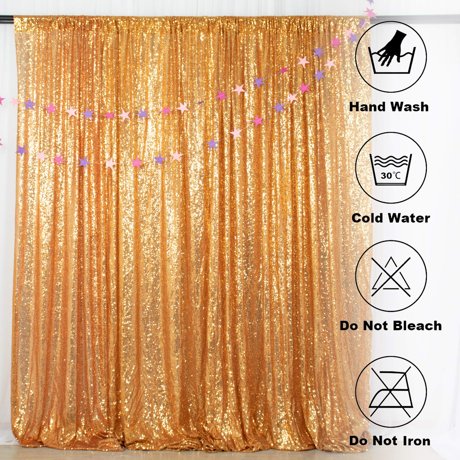 Gold Shimmer Sequin Fabric Photography Backdrop 4FTX6FT Glitter