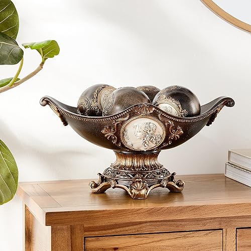 Miniatura 6 de OK Lighting Frutero decorativo griego, 8.0 pulgadas, bronce