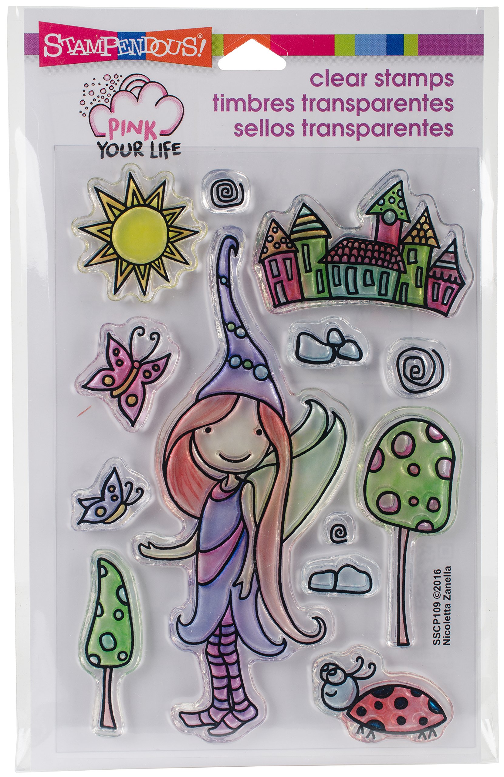 Stampendous SSCP109 Pink Your Life Perfettamente timbri Trasparenti, Multicolore, 7.25 x 11,7 cm