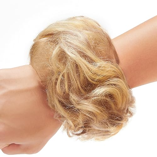 Miniatura 7 de Extensiones de cabello humano 100% desordenado, extensiones de cabello humano real, coletero, extensiones de cabello humano real, moño para mujeres