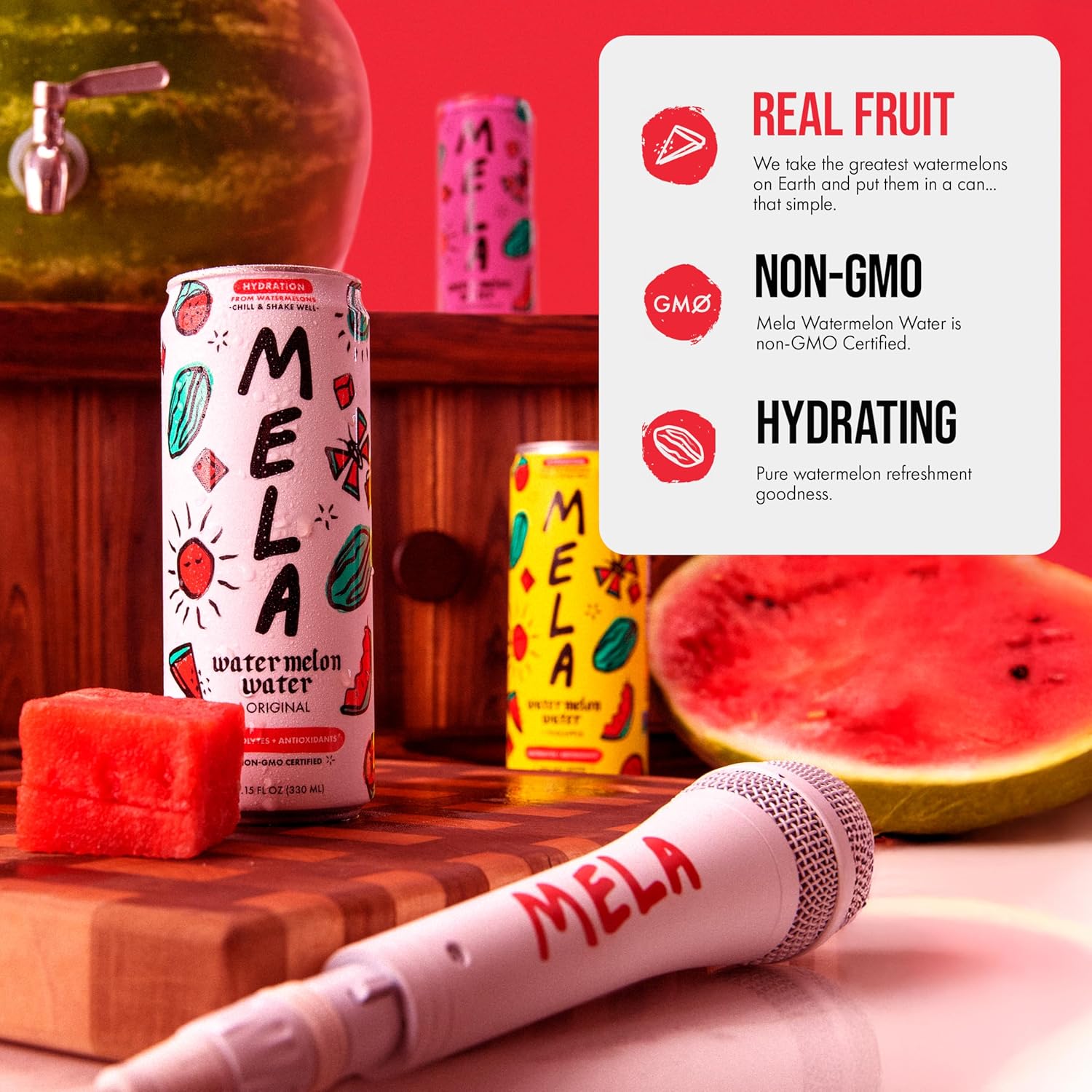 Mela Watermelon Water - Watermelon Juice, 100 Percent Natural Fruit Juice with Vitamin C, Electrolytes, Antioxidants - Coconut Water Alternative, Gluten-Free (Variety, 11.15 fl oz, 12-pack)