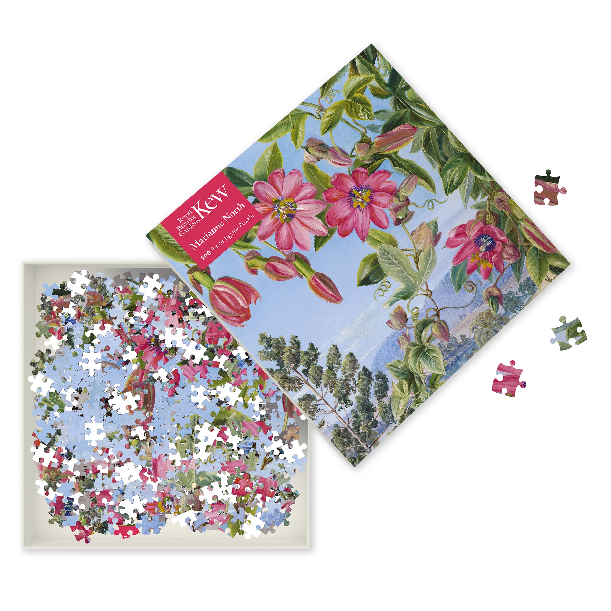 Flame Tree Gift Adult Jigsaw Puzzle Kew: Marianne North: View in The Brisbane Botanic Garden (500 Pieces): 500-piece Jigsaw Puzzles