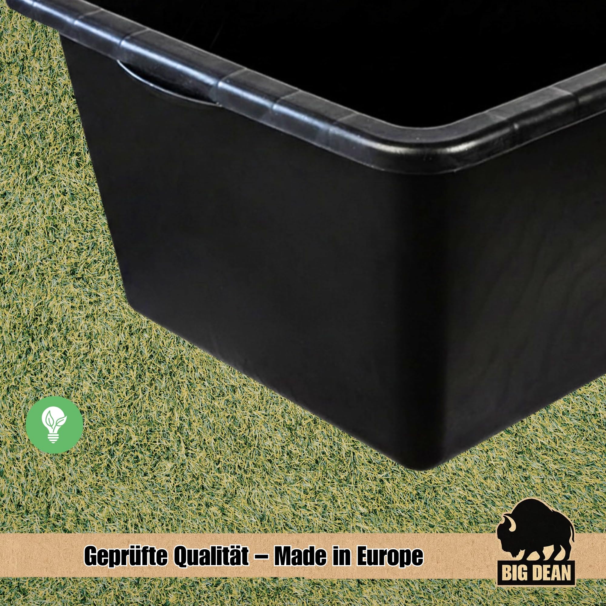 BigDean Bac à mortier rectangulaire stable de 90 l, fabriqué en Europe