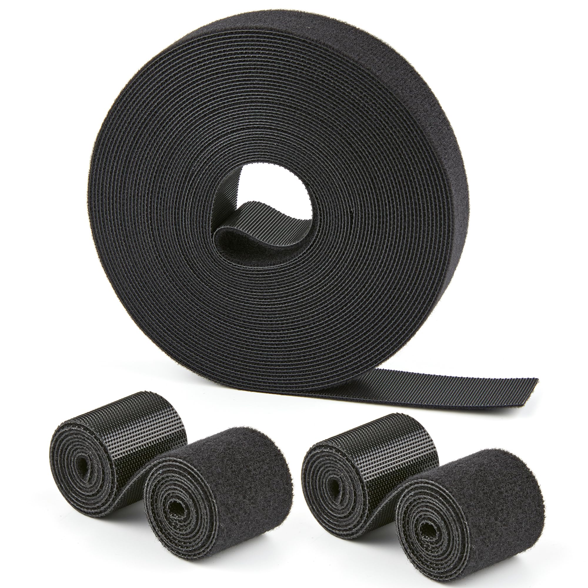 25 Ft x 1 inch Hook and Loop Roll, Reusable Fastening Cable Ties, Multi-Purpose Cable Management Wire Ties Cable Straps for Organizing Home, Office and Data Centers