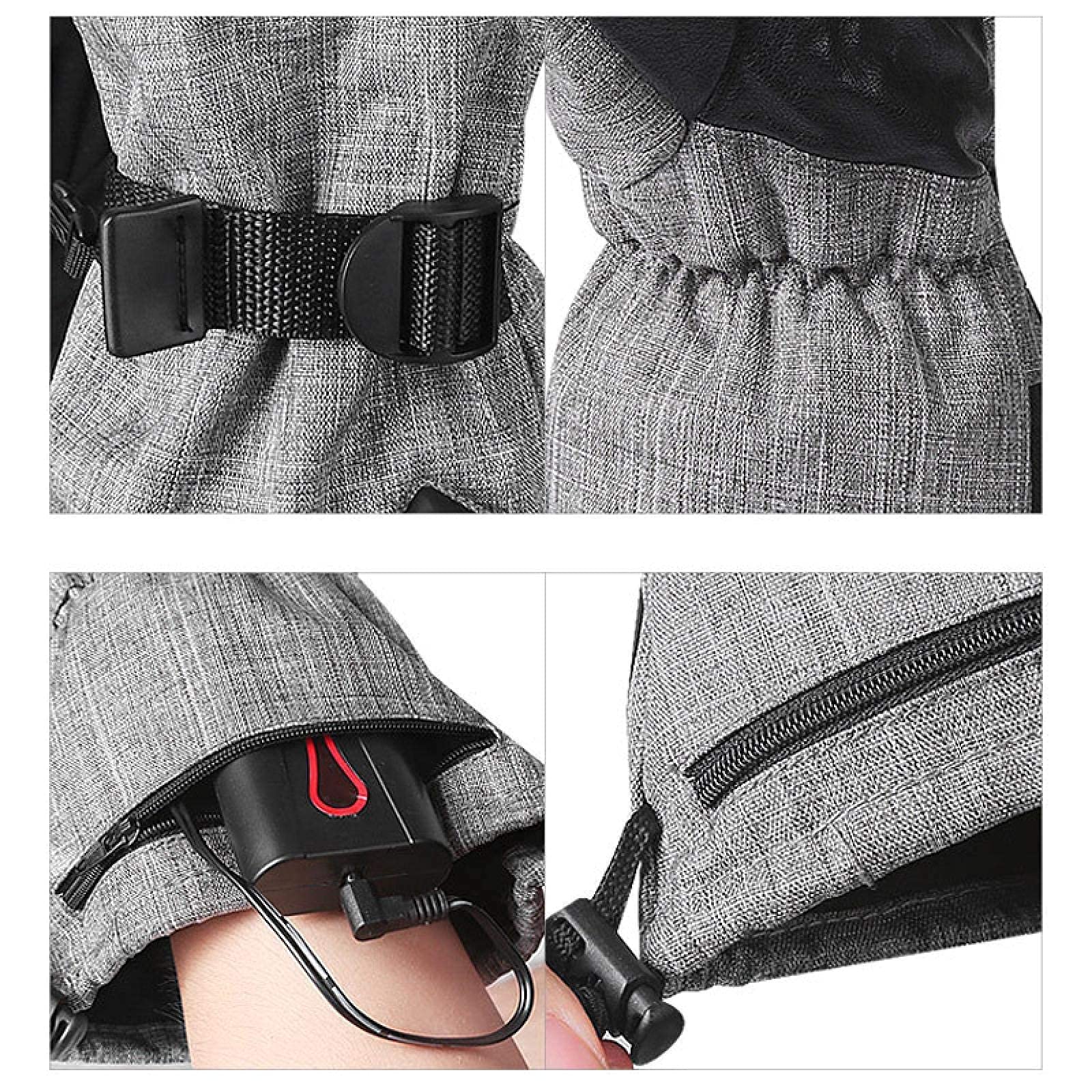 Guantes Térmicos, Baterías Recargables Guantes Térmicos para Hombres Mujeres, 3 Niveles de Calentamiento, Guantes Impermeables y Cortavientos, Ciclismo Motocicleta Senderismo Esquí