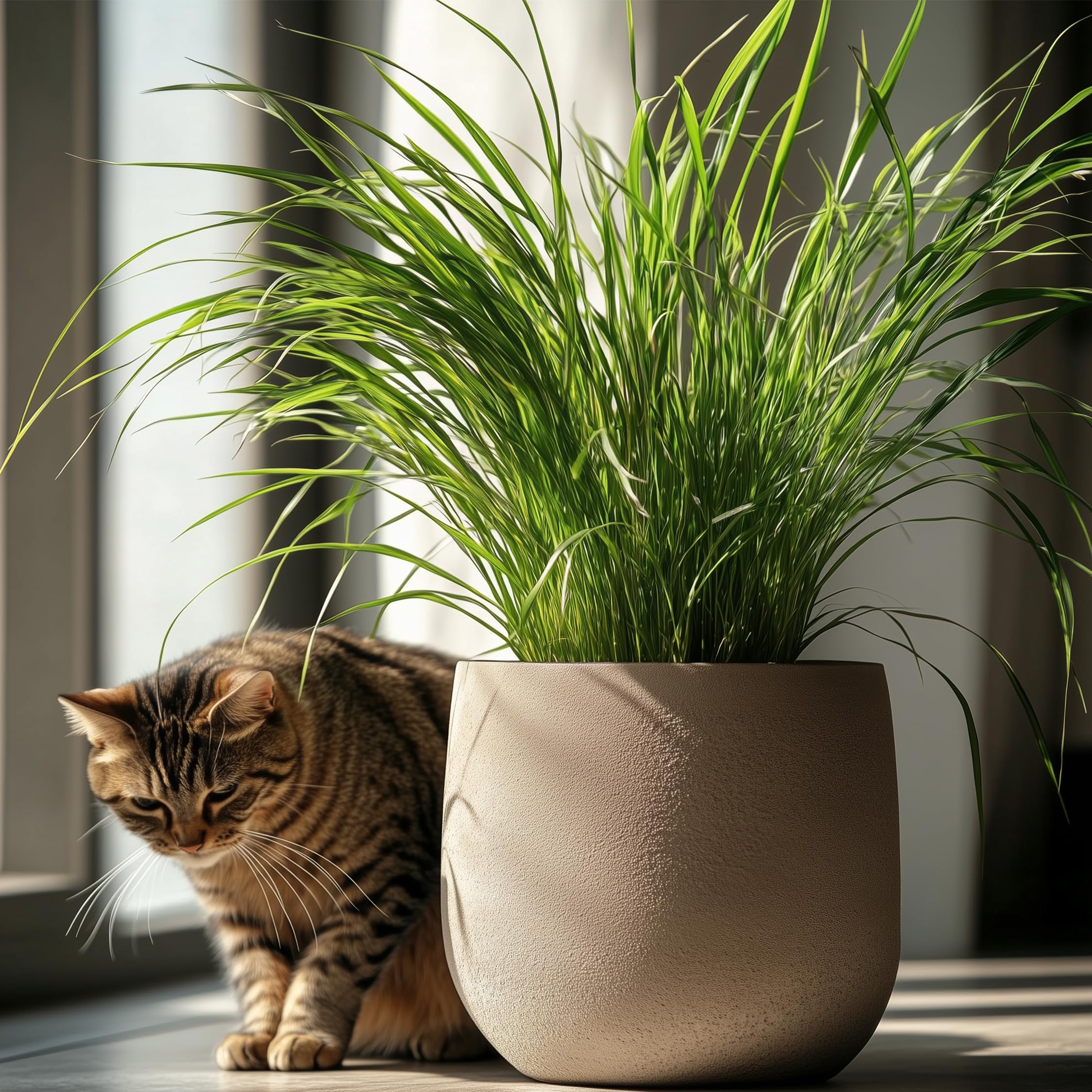 Plant in a Box - Cyperus 'Herbe à chat' - Set de 4 - Pot 12cm - Hauteur 30-40cm