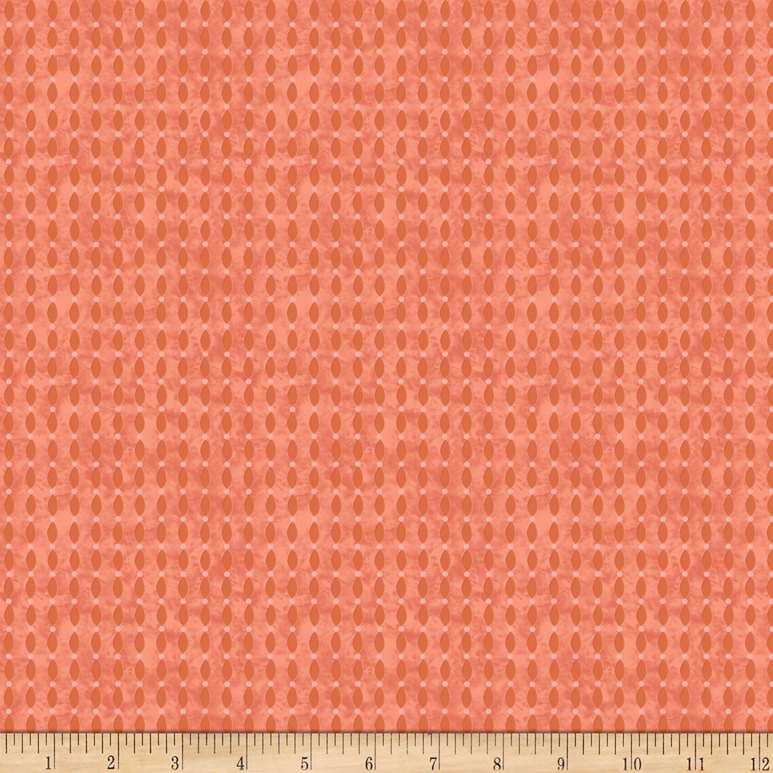 QT Fabrics Enchanted Garden Leafy Stripe Coral, Fabric by The Yard
