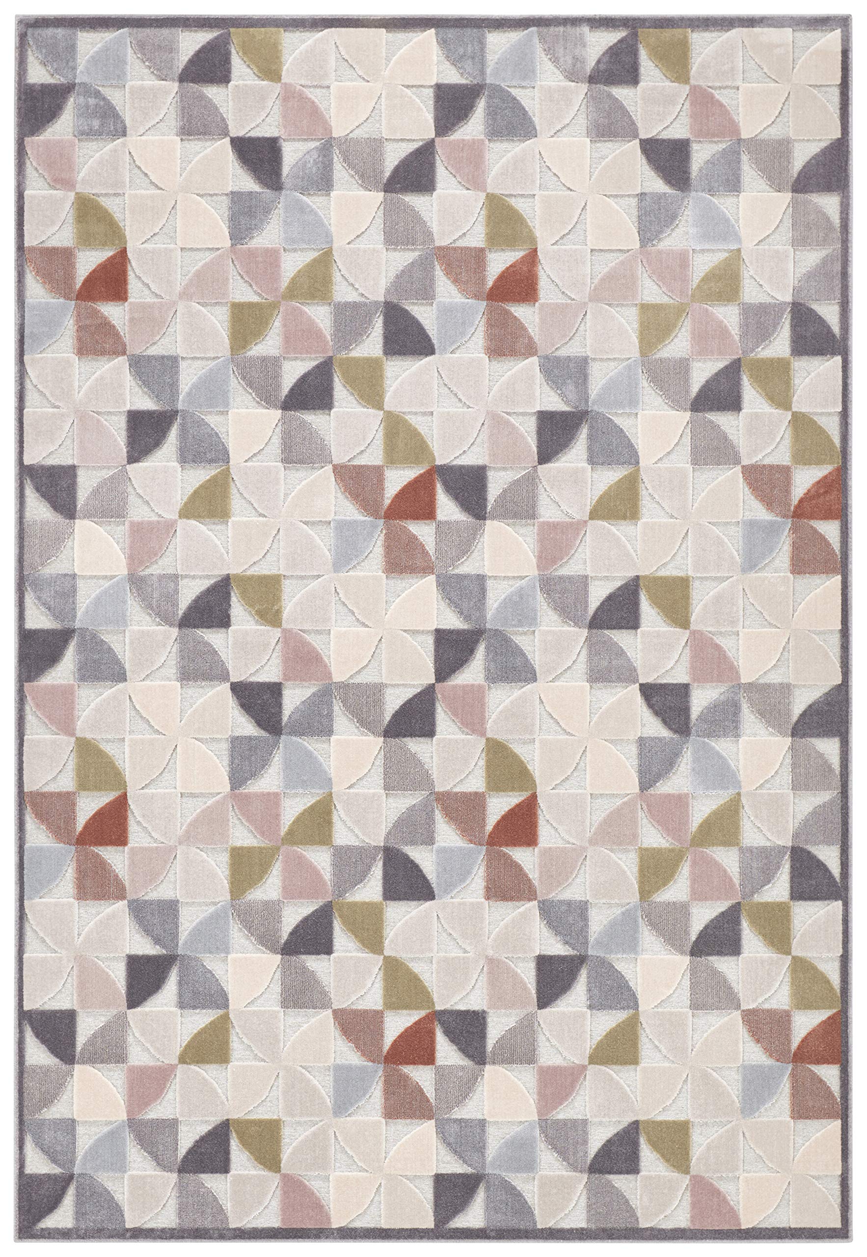 Elle Decoration Teppiche, Matten & Läufer, Rayon, Hellgrau Pastelfarben, 80x125 cm Kosmetik