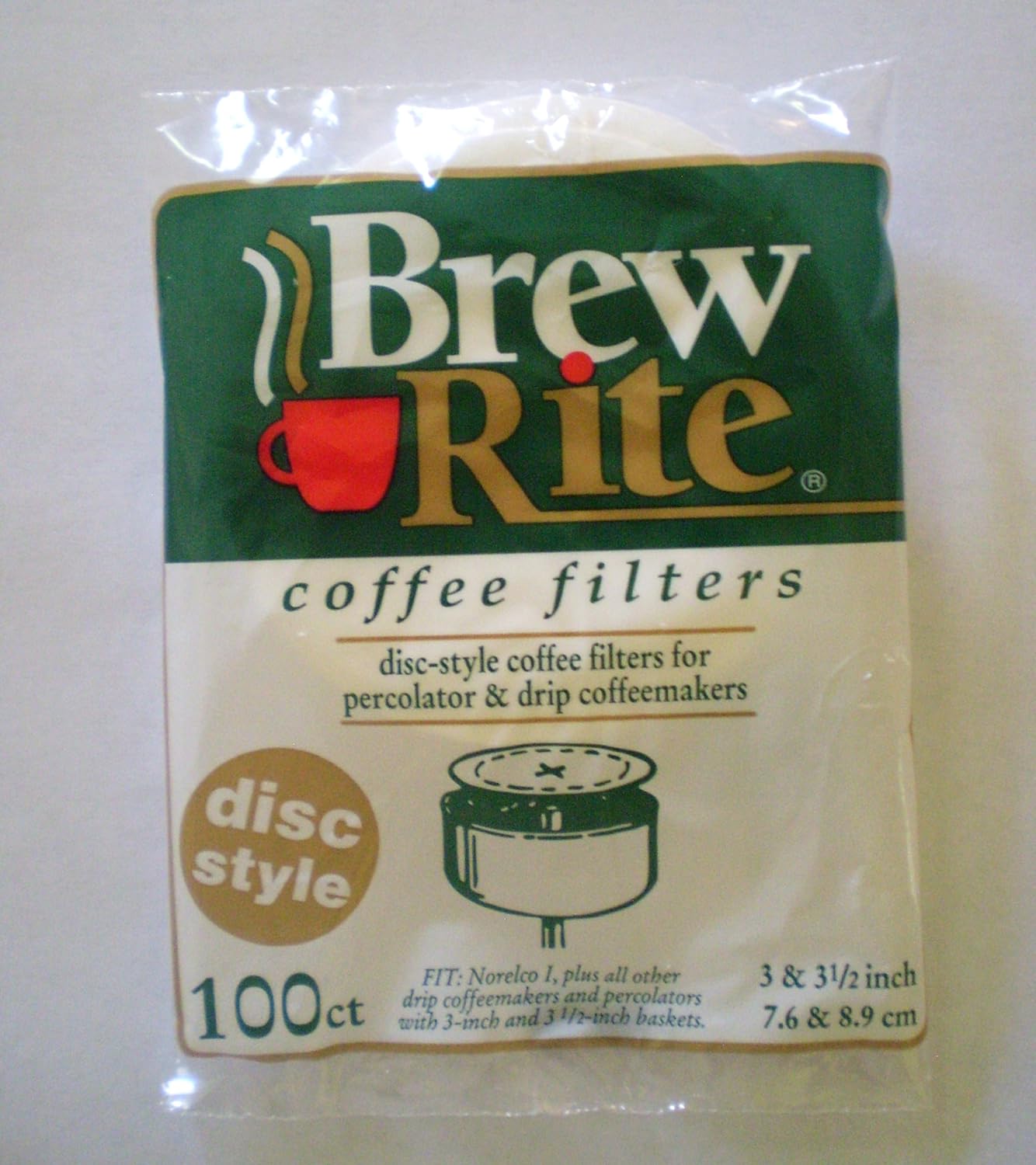 Disc Coffee Filter 3" & 3" Percolator 600 ct. Brew Rite