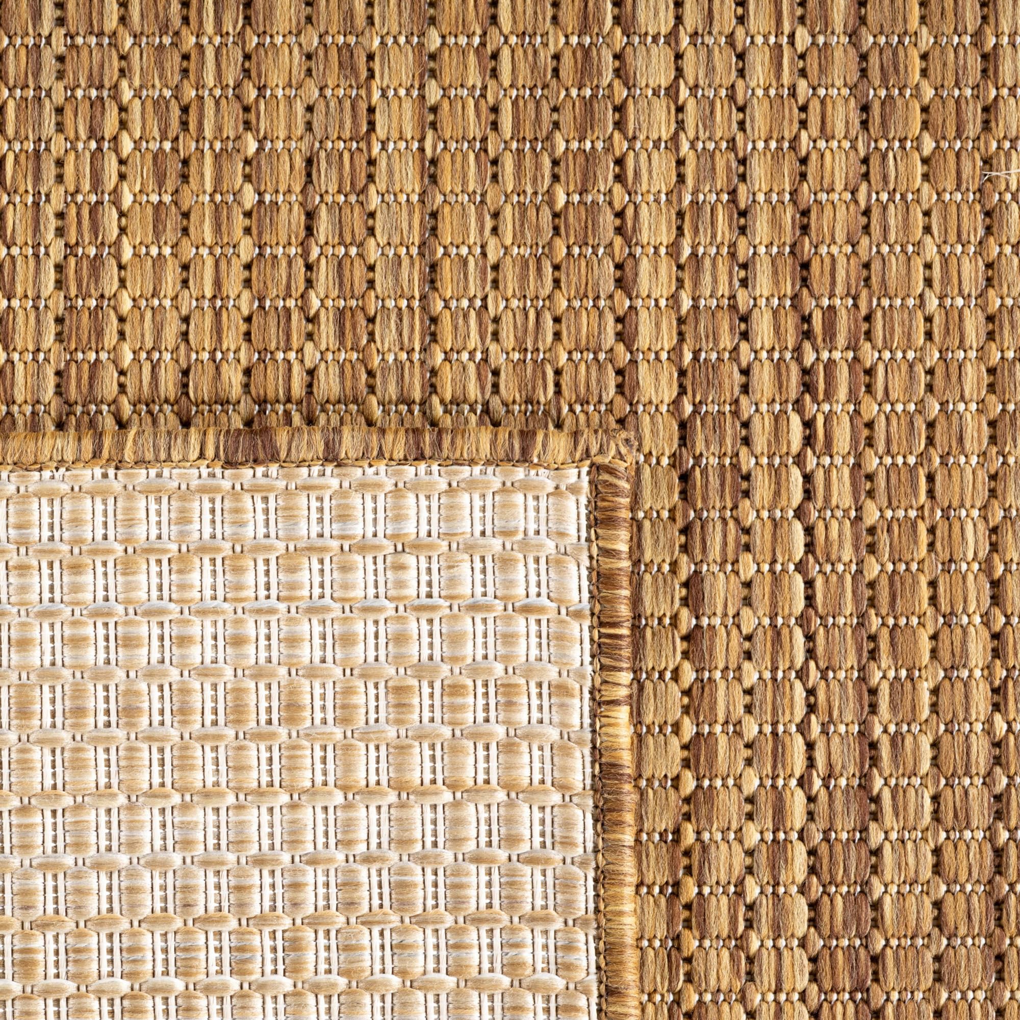 SIMPEX Alfombra Exterior Marrón 60x100 cm Balcón Terraza Jardín Resistente a la Intemperie UV Resistente Pequeña Lisa Tejido Plano Fácil de Limpiar Resistente Moderna