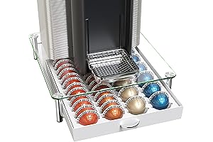 DecoBrothers Crystal Tempered Glass Vertuo Pod Holder Drawer - Elevate Your Coffee Mornings