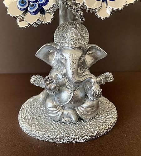 Miniatura 5 de Betterdecor Árbol turco Nazar azul contra el mal de ojo con diseño hindú Ganesha Dios protección bendición decoración de oficina en casa - T12