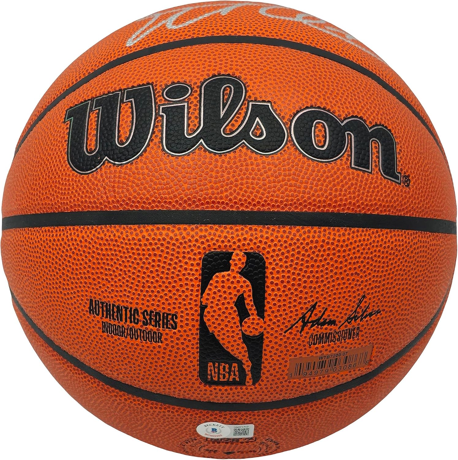 John Stockton & Karl Malone Autographed Authentic Series Indoor/Outdoor IO Basketball Utah Beckett BAS Witness Stock #235781