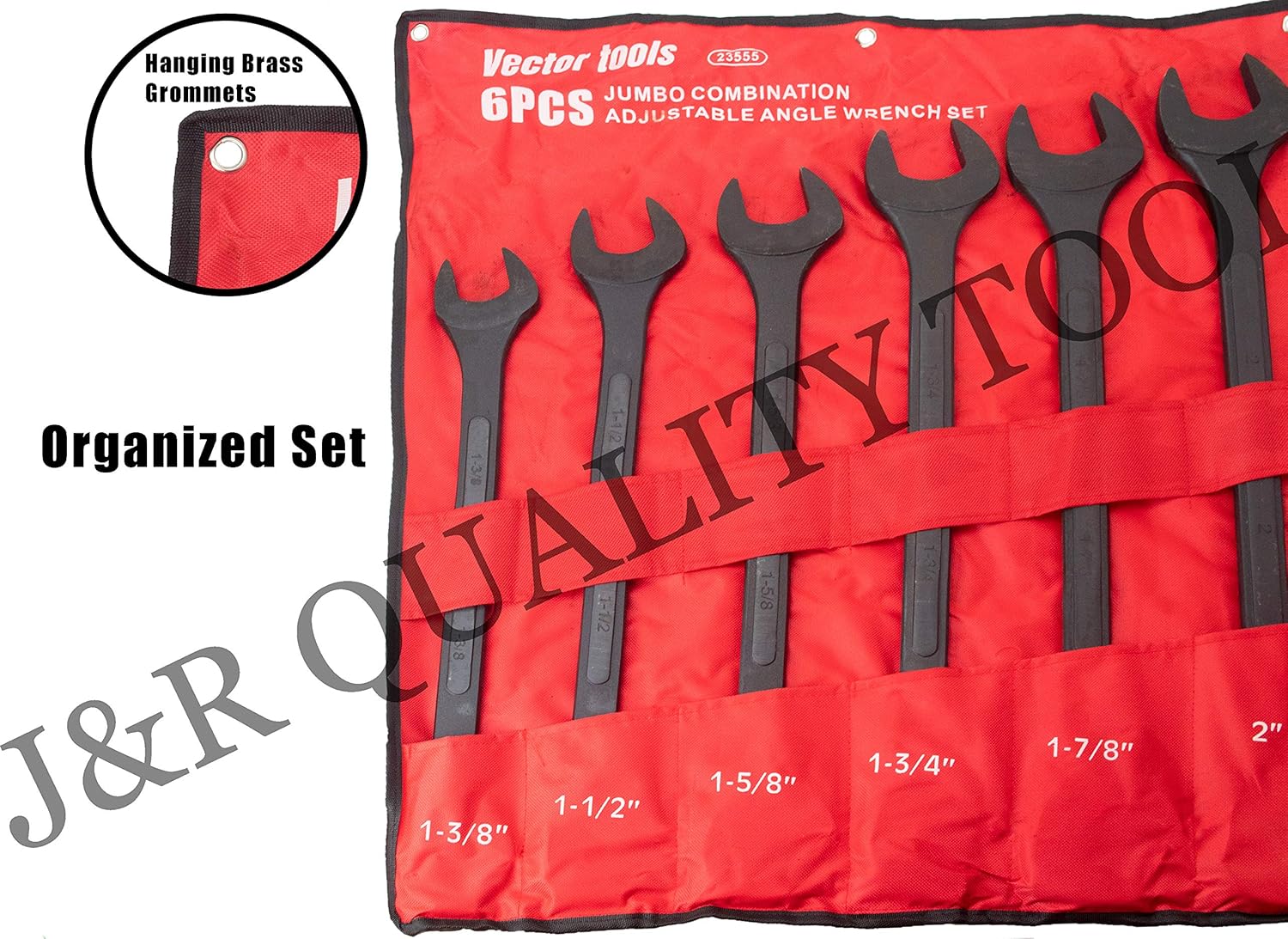 VCT 10 PC SAE Black-Oxide Jumbo Combo Wrench Set | 1-5/16" - 2" W/Carrying Pouch