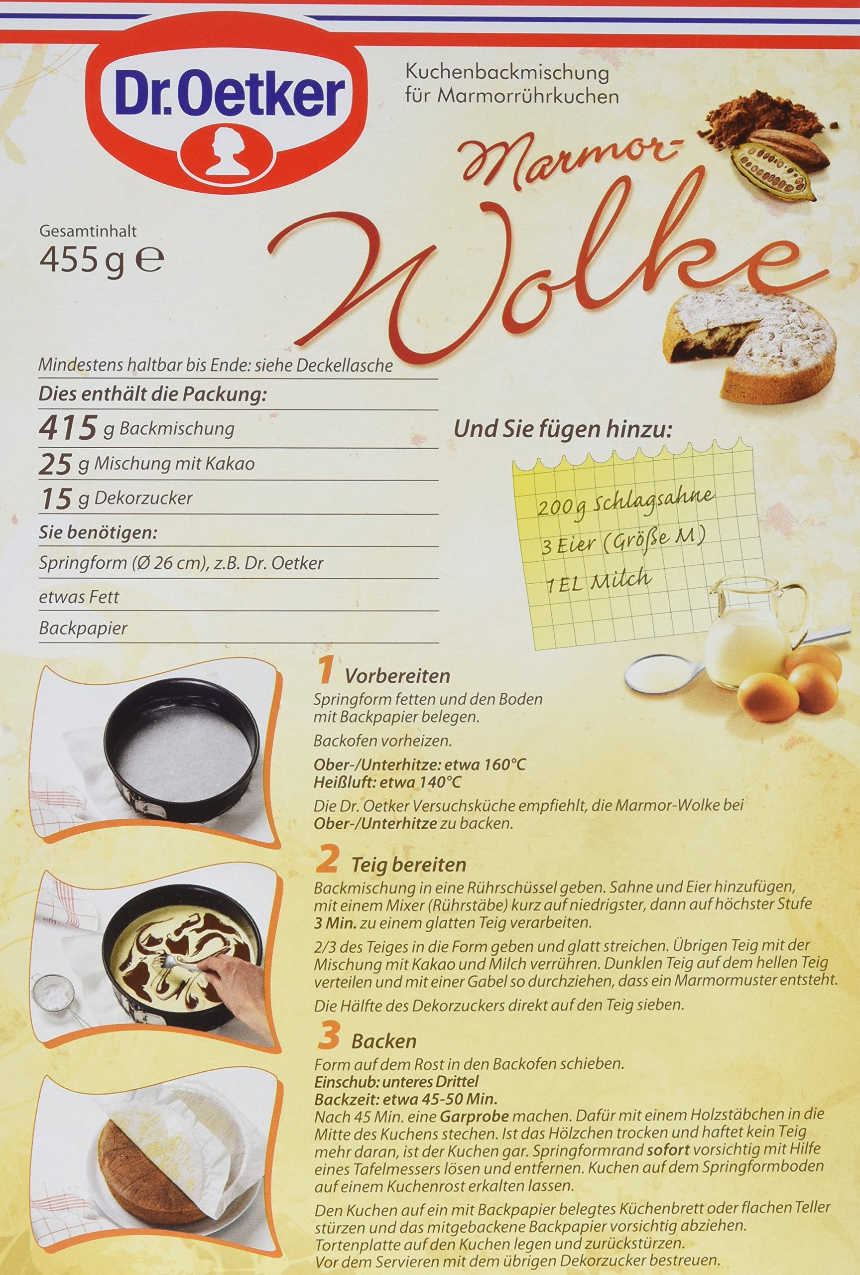 Dr. Oetker Marmor-Wolke, 4er Pack (4 x 455 g)