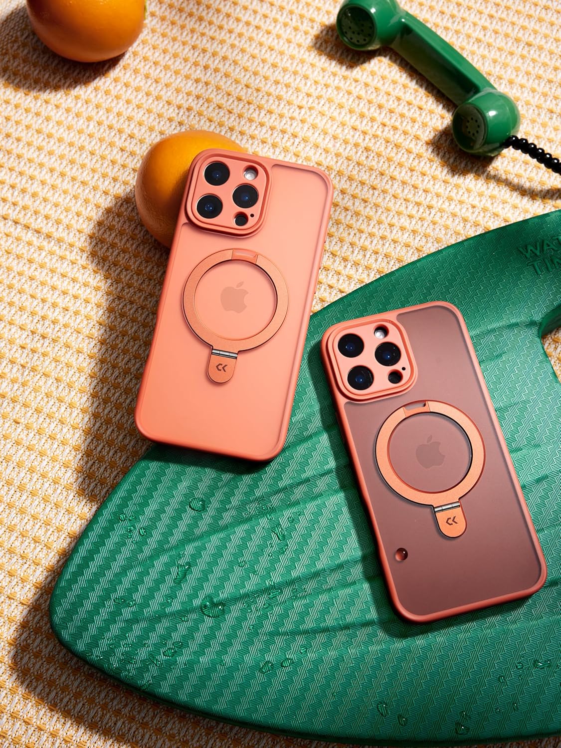 CASEKOO Upgraded Full Camera Protection for iPhone 16 Pro Max Case with Magnetic Invisible Stand [Compatible with MagSafe] [Military Grade Protection] for iPhone 16 Pro Max Case Stand 6.9", Grapefruit