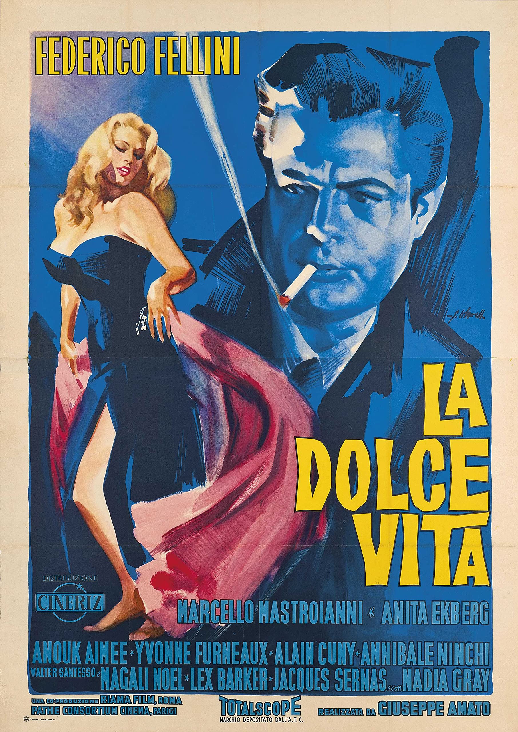 La Dolce Vita - Federico Fellini - Classic Italian Movie Art Poster - Small Poster(Paper,12x17 inches, MultiColour)