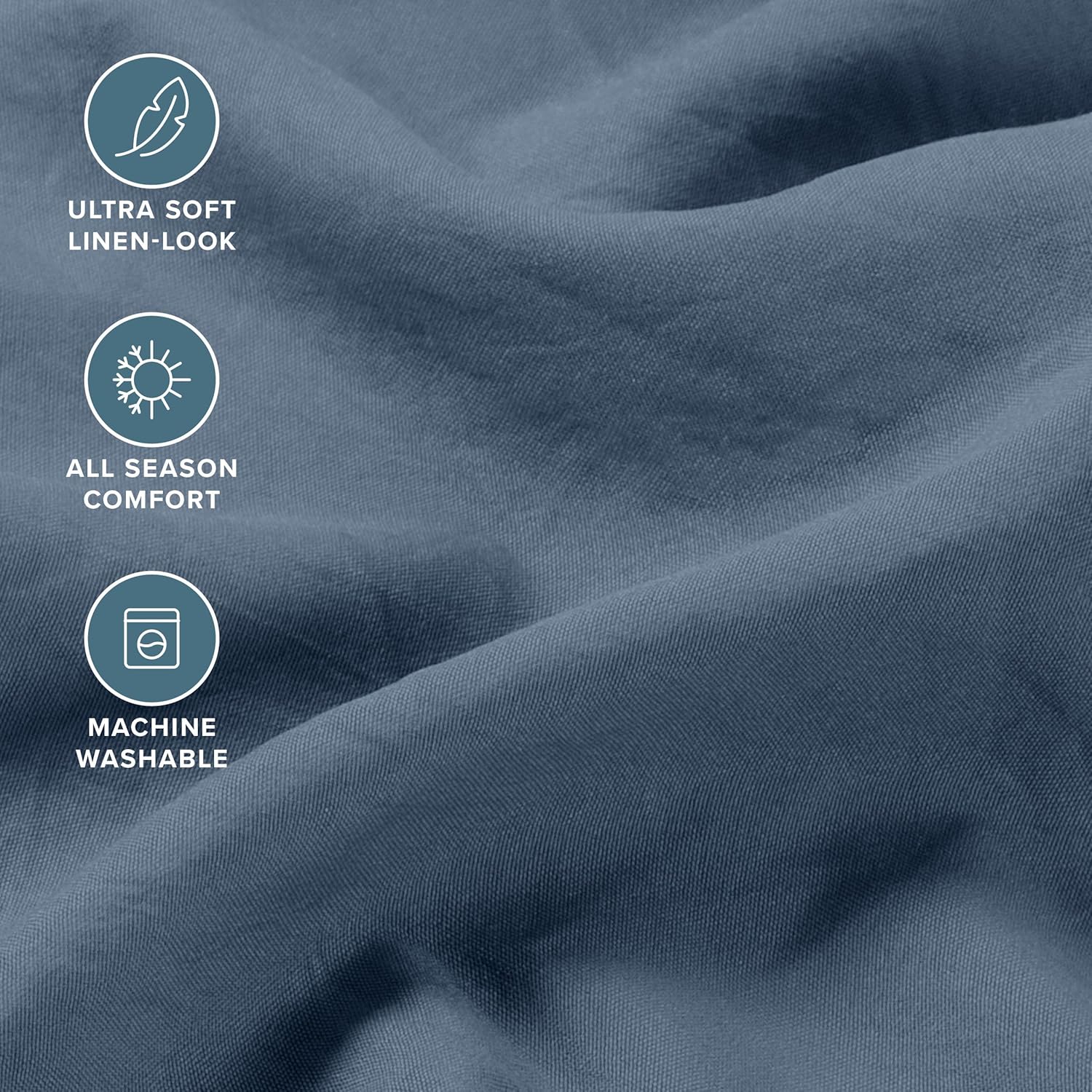 bare home queen sheet set - luxury 1800 ultra-soft stonewashed microfiber - brushed - deep pockets - easy fit - breathable bedding - sheet sets & pillowcases (queen, bering sea) queen 11 - bering sea