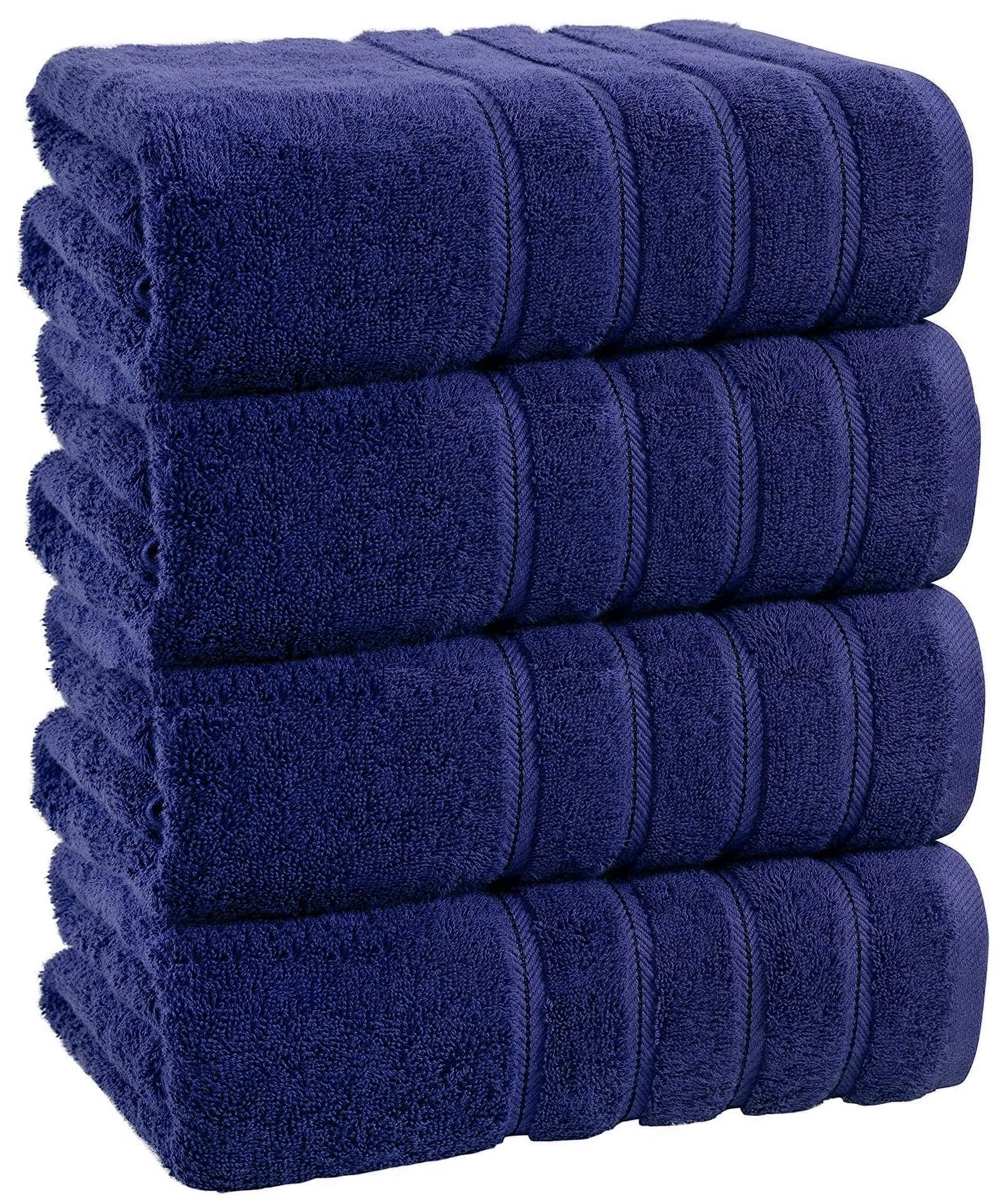 Set 4 Teli Doccia XL 100x200 Cm In Cotone Egiziano 600 G/m² - Asciugamani Extra Large Super Jumbo Ad Asciugatura Rapida (Viola)