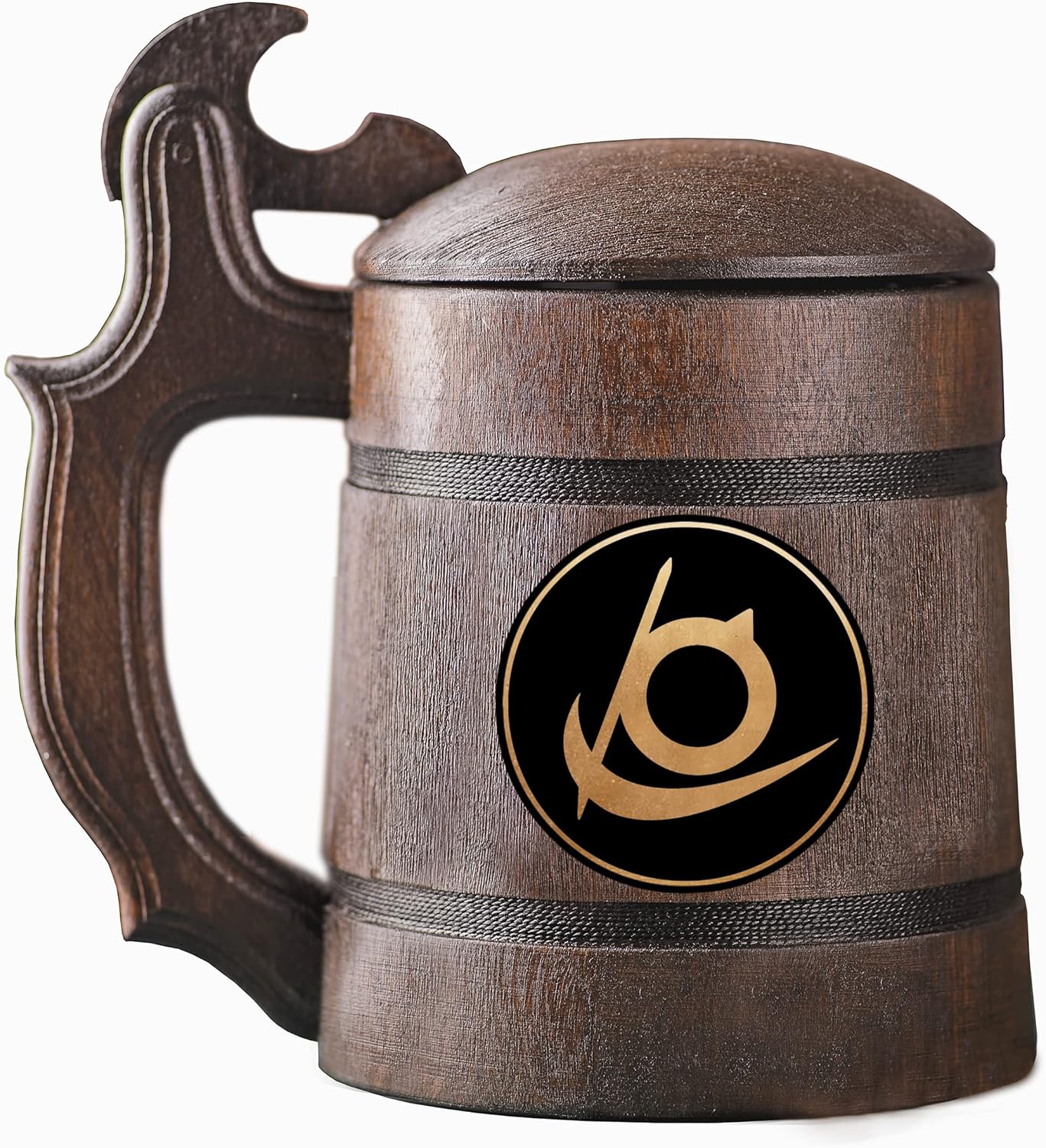 ffxiv - Taza de madera con tapa, regalo para jugadores, jarra de cerveza. Taza de cerveza de madera personalizada. Regalo personalizado para él,