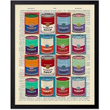 Monem Art Dictionary Art Poster - Tomato Soup Cans Art - Pop Wall Art - Gift for Men & Women - Wall Decor for Living Room, Bedroom or Dorm - 8x10 UNFRAMED Wall Art