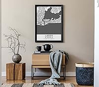 Vista 7 de Mapa de Lagos, Nigeria, Light 2 (16x20)