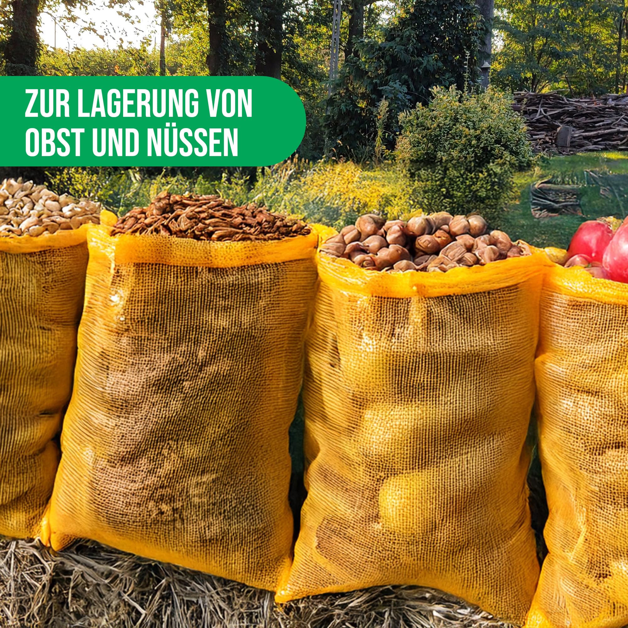 100 sztuk worków szelkowych 50 x 80 cm 30 kg | czerwone | worki siatkowe z tasiemką do ściągania | worki na ziemniaki i cebulę, worek siatkowy na drewno opałowe worki na drewno kominkowe
