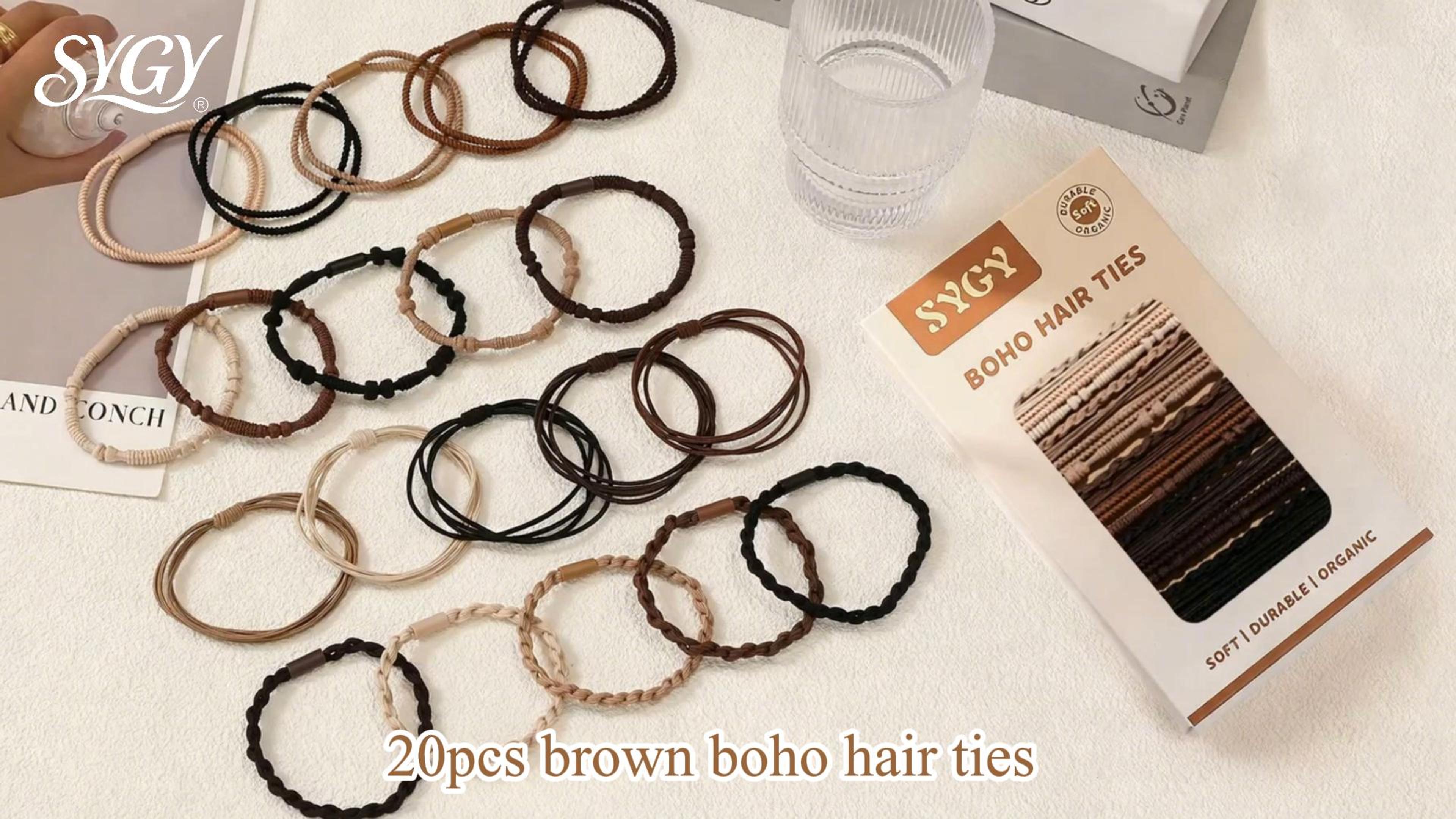 NWT! Bundles of Boho ponytail holders-11 PCS Amazon.com : Lovenea Drawstring Ponytail for Women 24 inch  main image 4