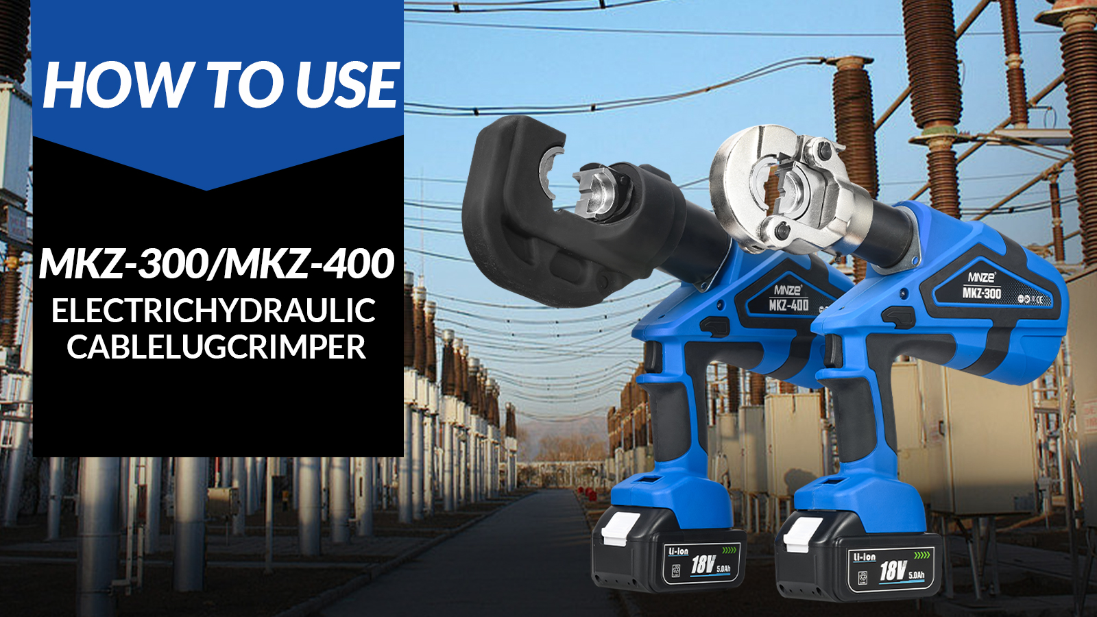 MMNZE Electric Hydraulic Cable Lug Crimper Pliers Rechargeable