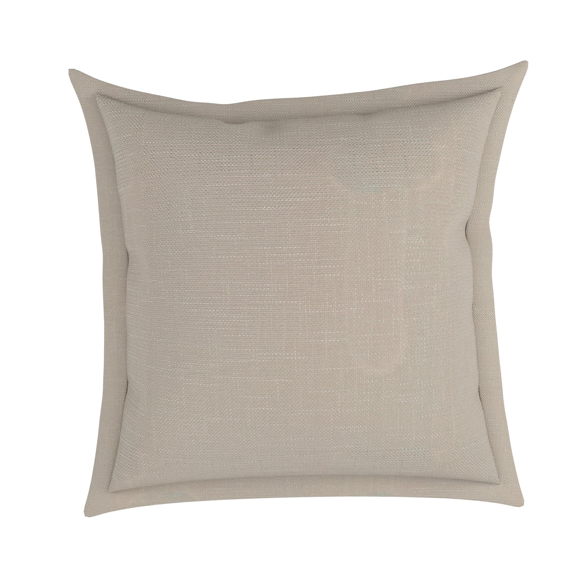 Gray/Taupe 22 x 22 inch Cotton Decorative Throw Flange Pillow Cover in London Linen