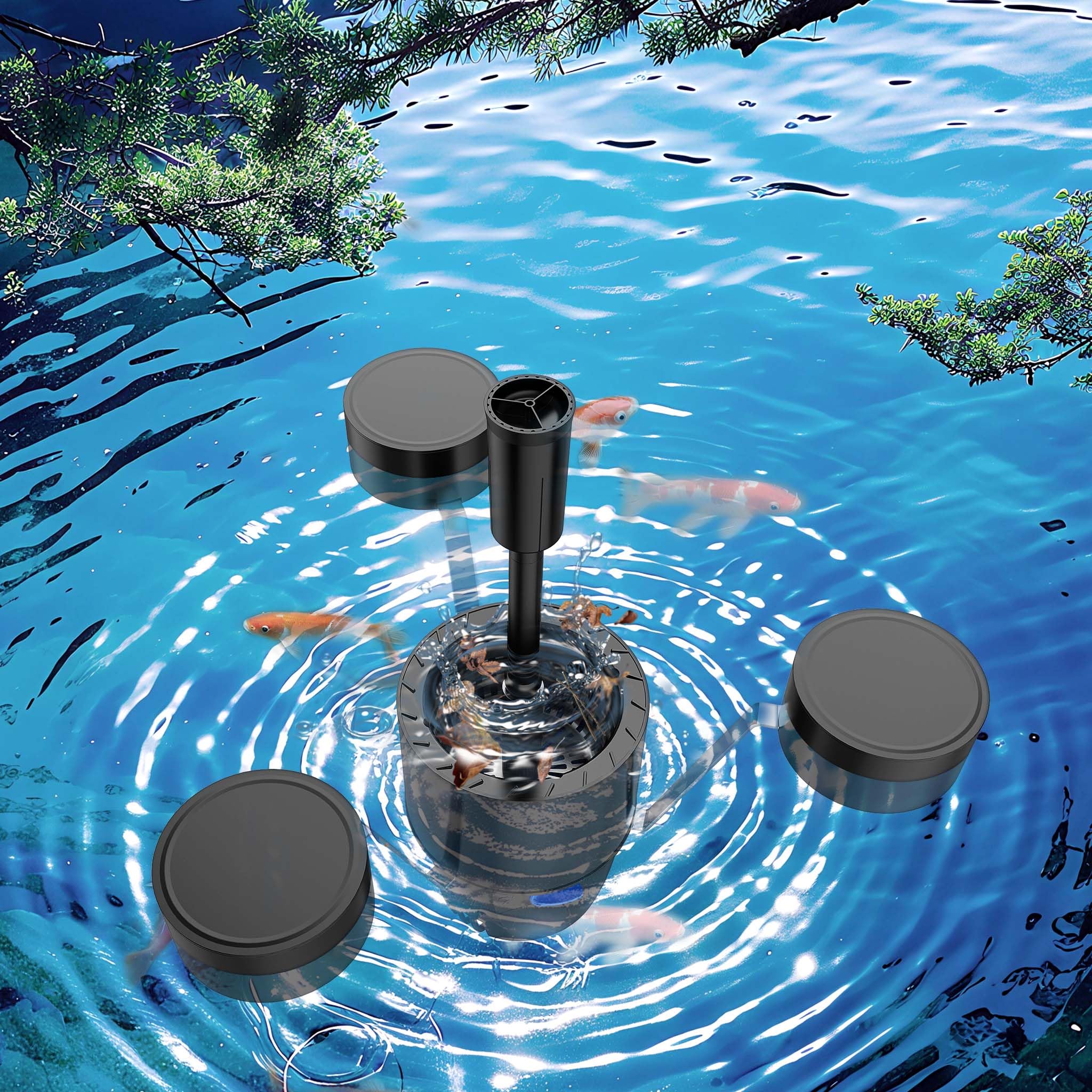 SunSun CSP-250 Skimmer Flotante para Estanque y Fuente con Bomba 2500l/h 45W Mantenimiento Estanque