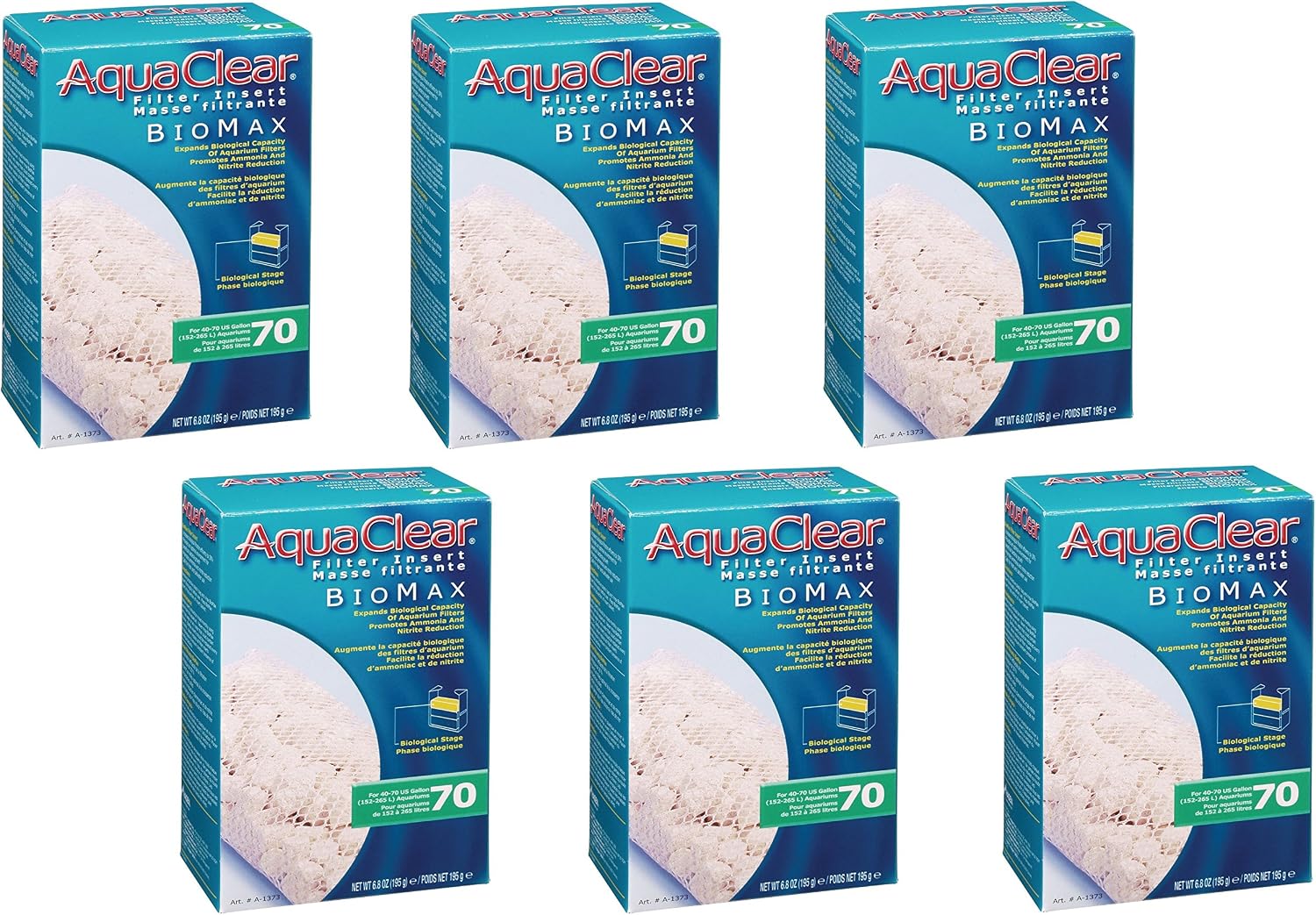 (6 Pack) Aquaclear 70-gallon Biomax