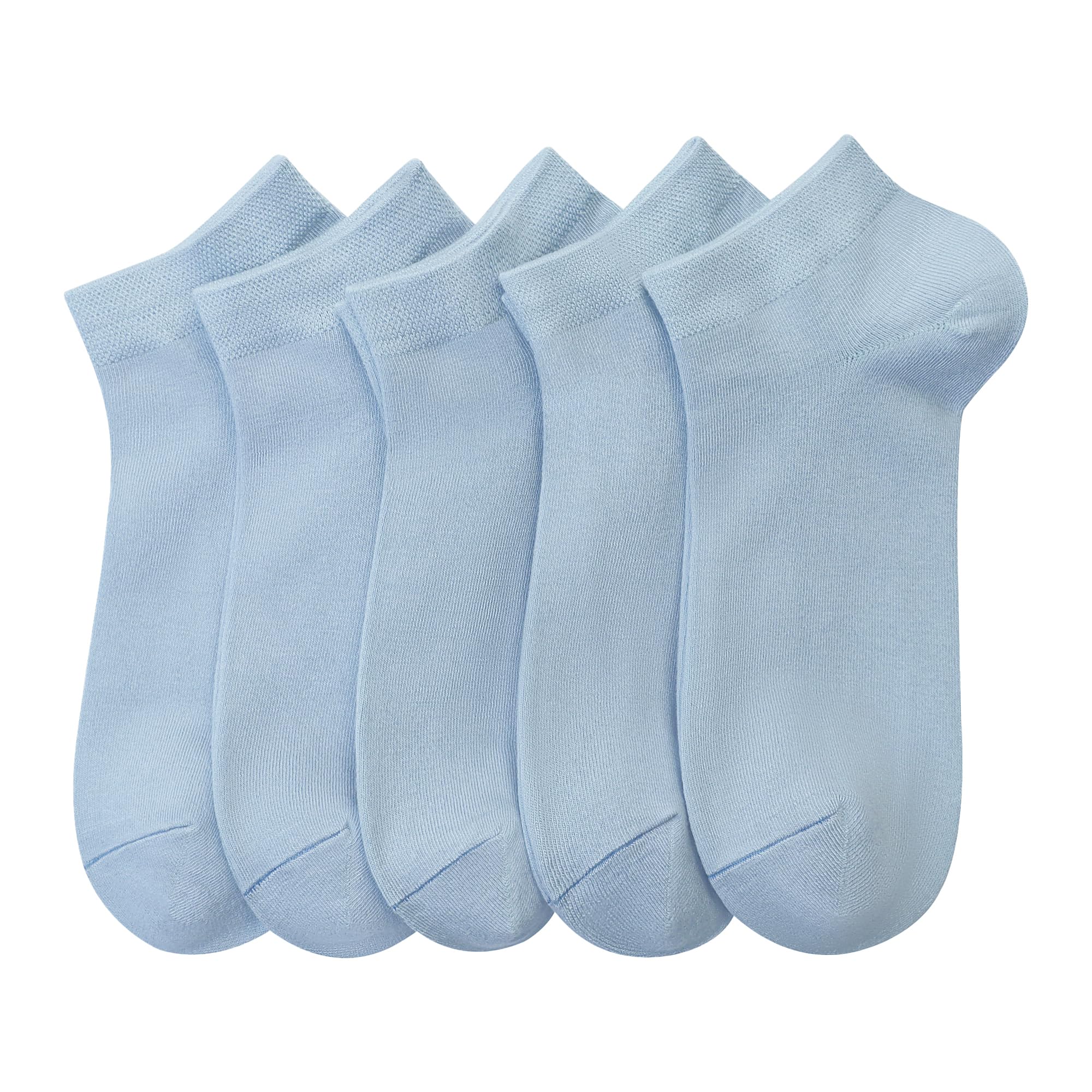 SERISIMPLE Women Viscose Bamboo Ankle Socks Low Cut Thin Sock Lightweight Pastal Color Soft Sock 5 Pairs