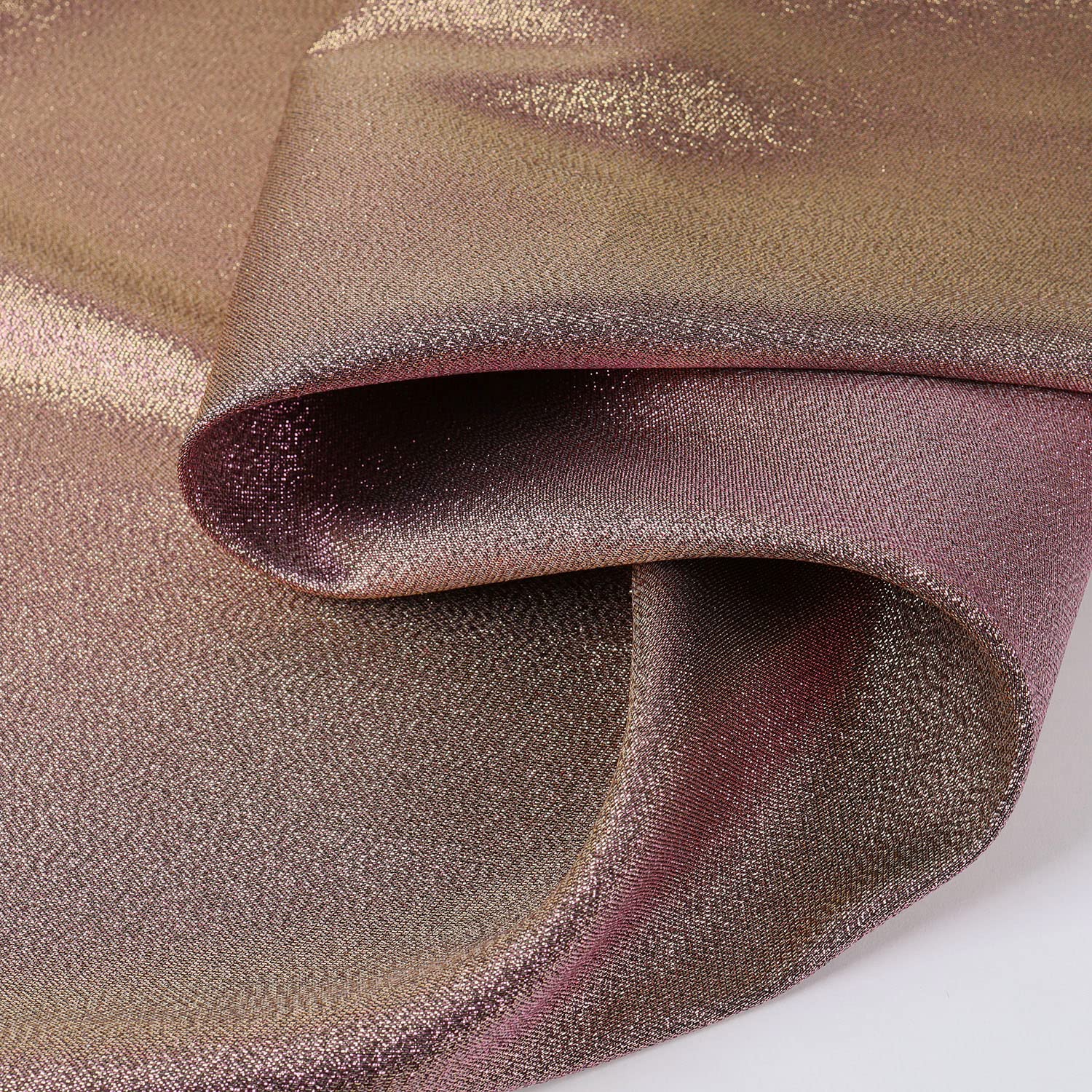 Amazon.com: Rose Gold Iridescent Fabric Metallic Thread Color Changing for  Sewing Costume Gown (Gold Pink Blending) 60 Inches Wide, 1 Yard