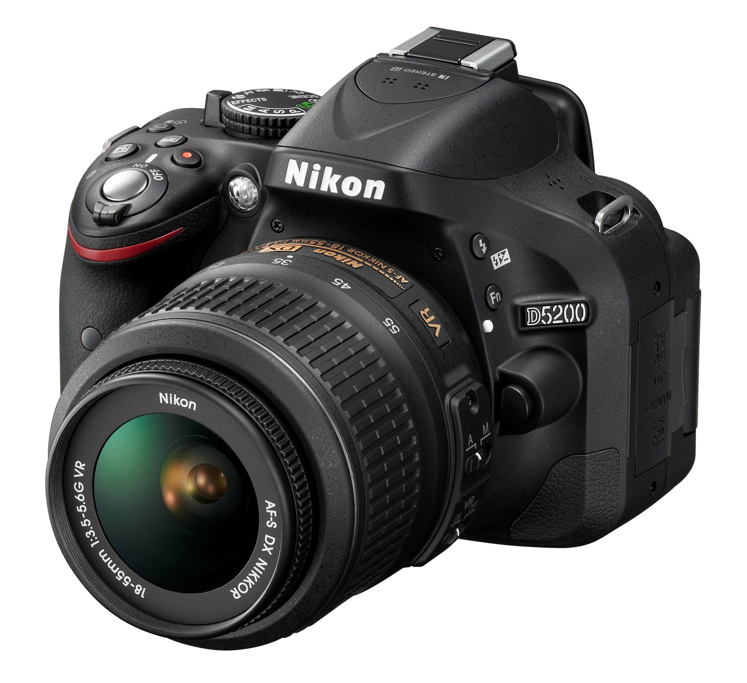 Nikon D5200 Digital SLR Camera with 18-55mm VR Lens Kit - Black (24.1MP) 3 inch LCD (Certified Refurbished)